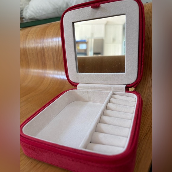 Handbags - compact red travel jewelry case